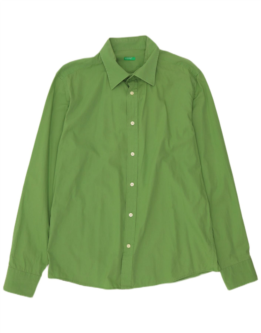 Benetton Mens Shirt Medium Green