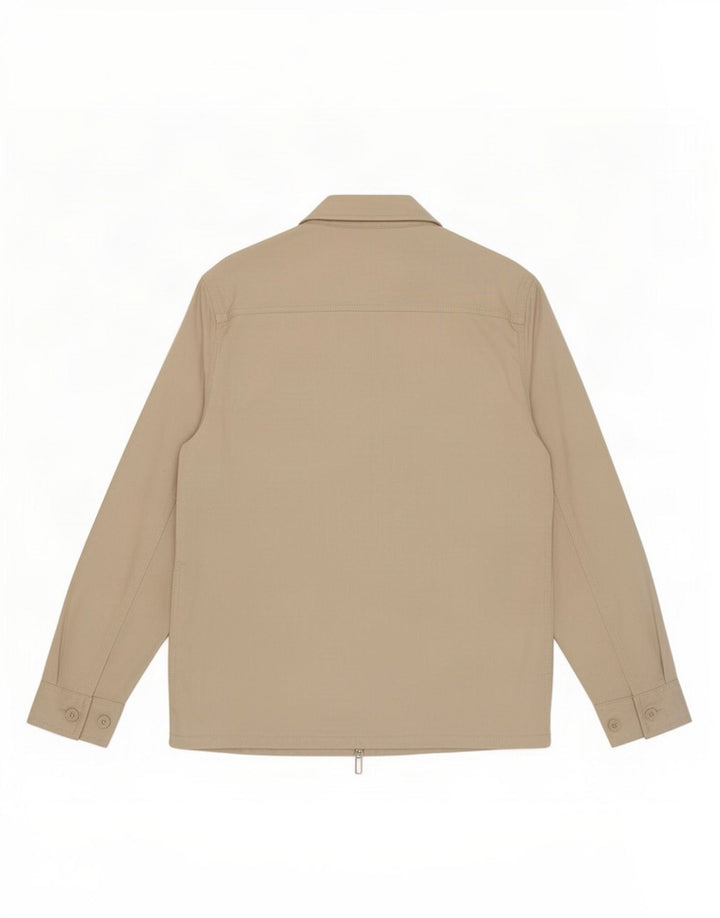 Zara Mens Bomber Jacket UK 36 Small Beige Cotton
