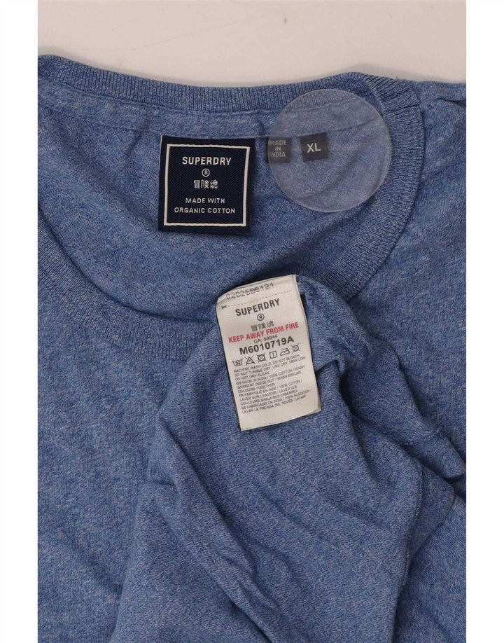 Superdry Mens Vest Top XL Blue Flecked Cotton