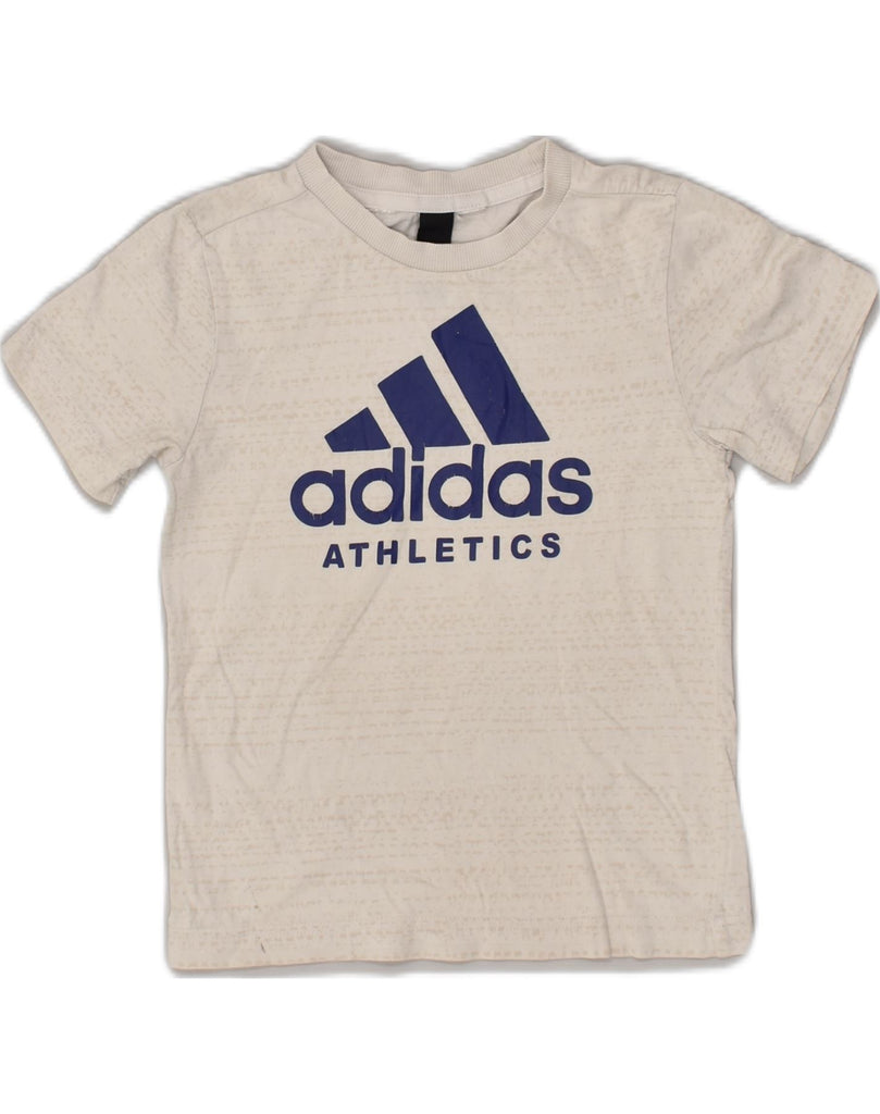 ADIDAS Boys Graphic T-Shirt Top 7-8 Years Grey | Vintage Adidas | Thrift | Second-Hand Adidas | Used Clothing | Messina Hembry 