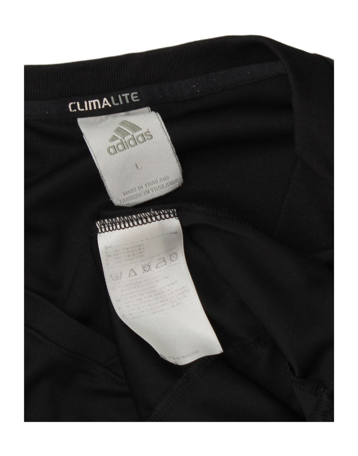 Adidas Mens T-Shirt Top Large Black Polyester
