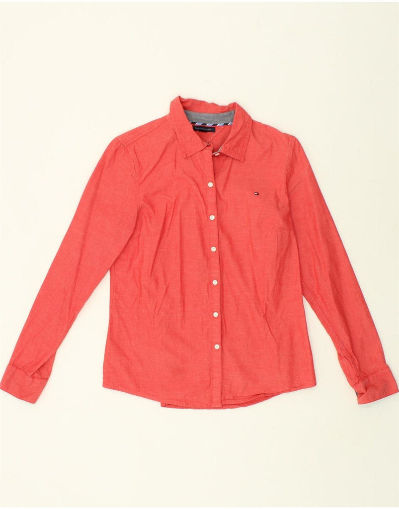 TOMMY HILFIGER Womens Shirt UK 12 Medium Red Cotton Vintage Tommy Hilfiger and Second-Hand Tommy Hilfiger from Messina Hembry 