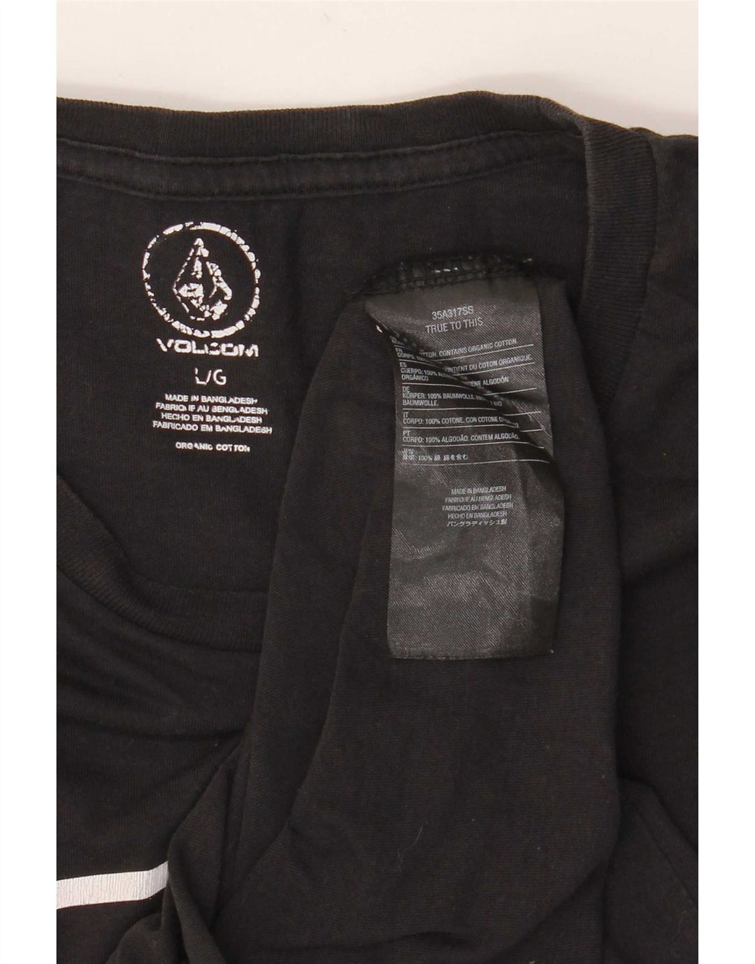 Volcom Mens Graphic T-Shirt Top Large Black Cotton