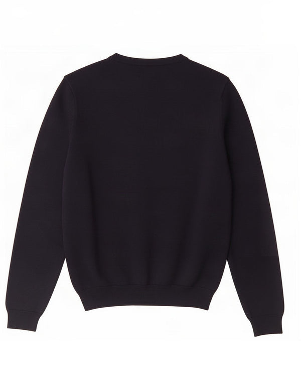 Hugo Boss Mens V-Neck Jumper Sweater Small Navy Blue Virgin Wool
