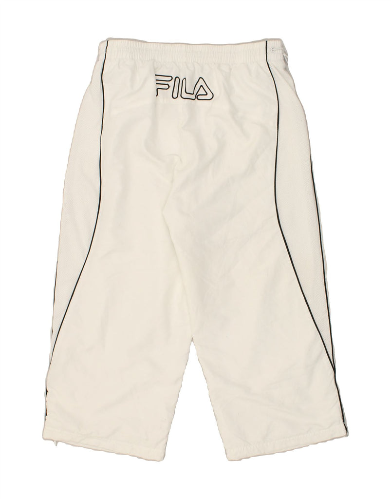 FILA Mens Graphic Capri Tracksuit Trousers Medium White Polyester | Vintage Fila | Thrift | Second-Hand Fila | Used Clothing | Messina Hembry 