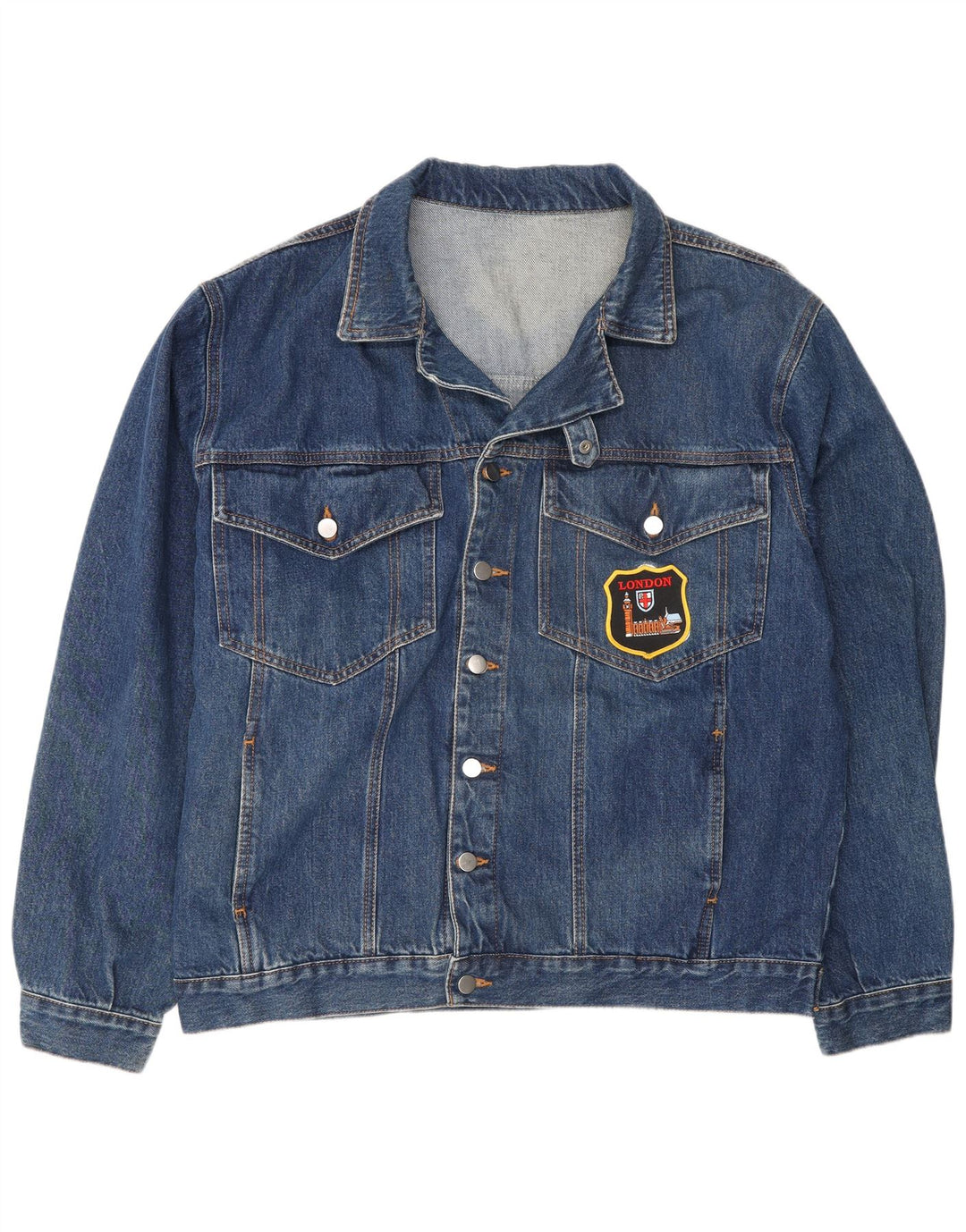 Vintage Mens Denim Jacket UK 44 2XL Blue Cotton