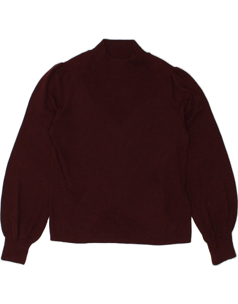 WHISTLES Womens Turtle Neck Jumper Sweater UK 12 Medium Burgundy Cotton | Vintage Whistles | Thrift | Second-Hand Whistles | Used Clothing | Messina Hembry 