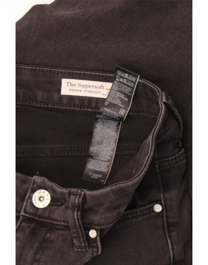 Marks & Spencer Womens Sienna Straight Jeans UK 12 Medium W30 L30 Black