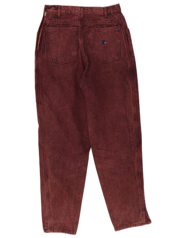 Krizia Womens Tapered Jeans IT 44 Medium W28 L28 Burgundy Cotton