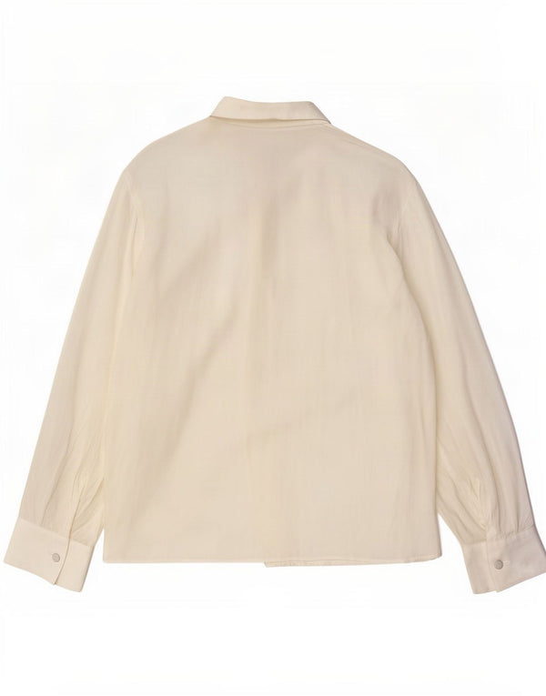 Arcadia Womens Shirt Blouse IT 46 Large Off White Acetate