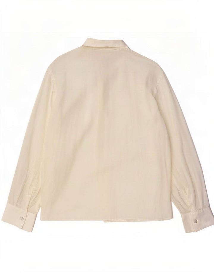 Arcadia Womens Shirt Blouse IT 46 Large Off White Acetate