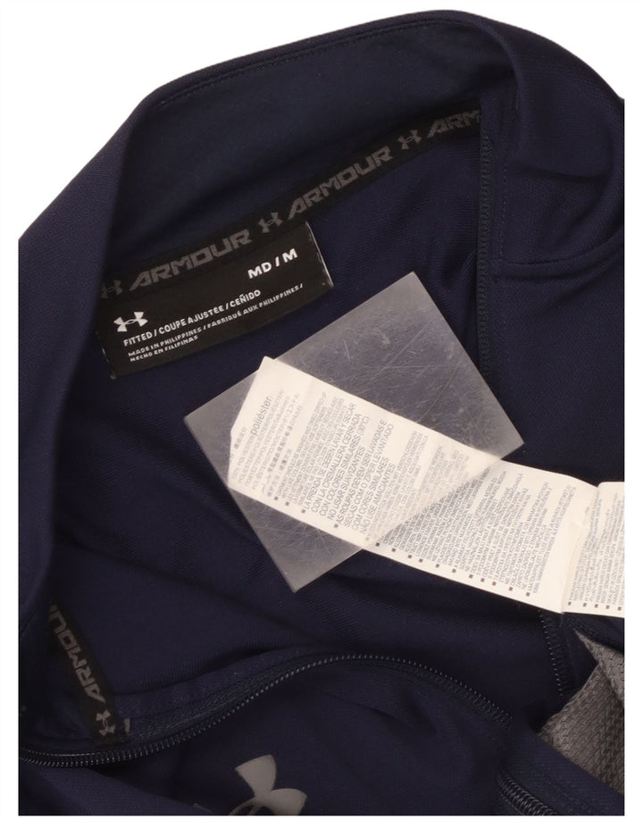 Under Armour Womens Tracksuit Top Jacket UK 12 Medium Navy Blue Polyester