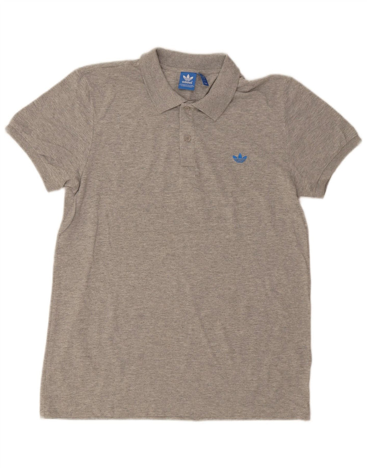 Adidas Mens Polo Shirt Large Grey Cotton