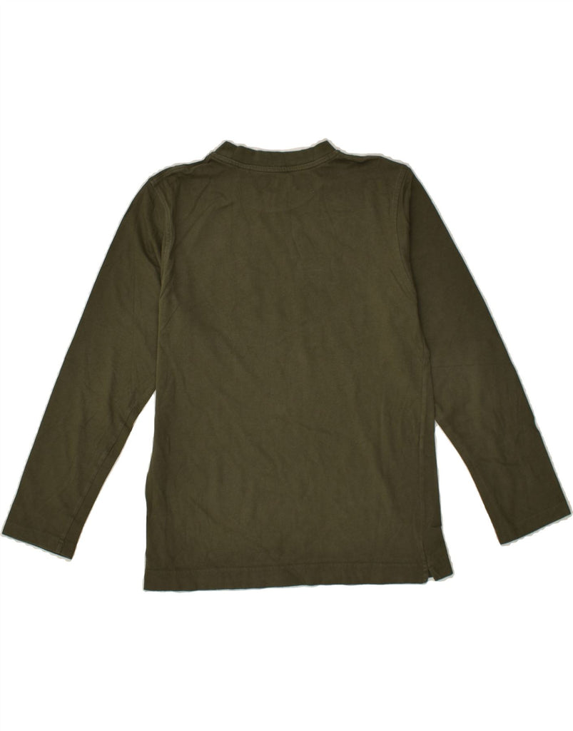 TIMBERLAND Boys Graphic Top Long Sleeve 11-12 Years Khaki Cotton | Vintage Timberland | Thrift | Second-Hand Timberland | Used Clothing | Messina Hembry 