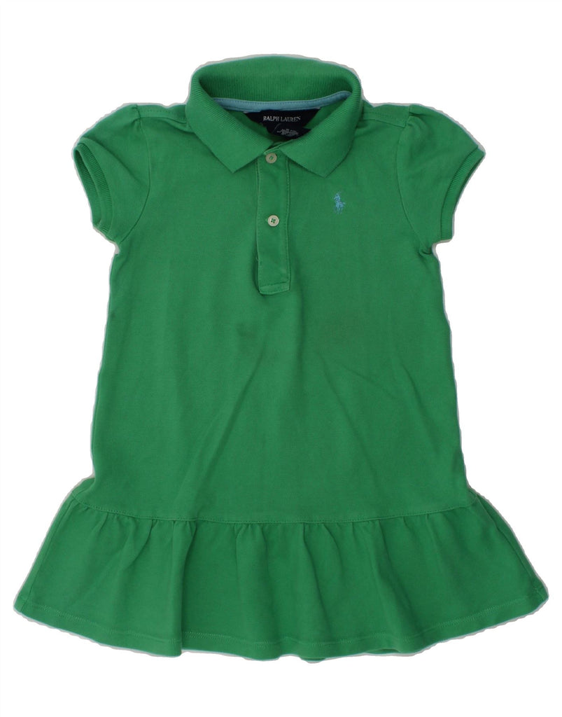 RALPH LAUREN Baby Girls Polo Dress 12-18 Months Green Cotton | Vintage Ralph Lauren | Thrift | Second-Hand Ralph Lauren | Used Clothing | Messina Hembry 