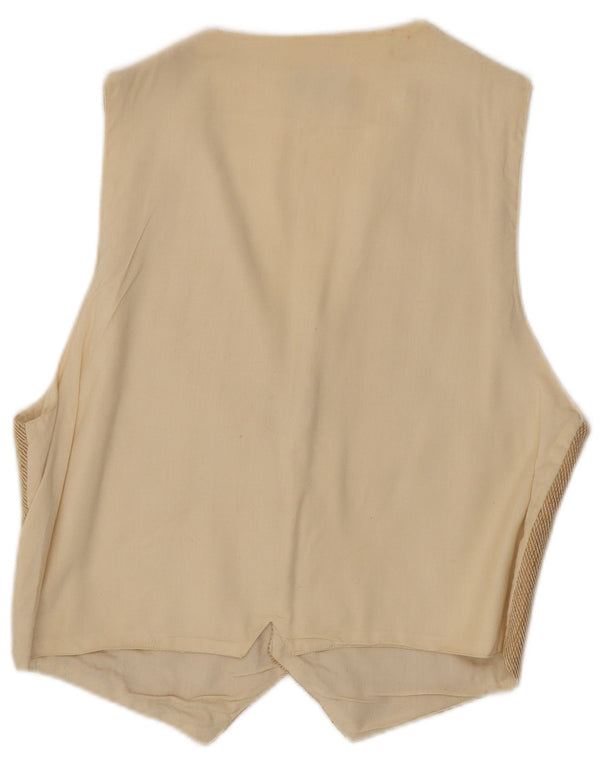 Vintage Mens Waistcoat Medium Beige Cotton