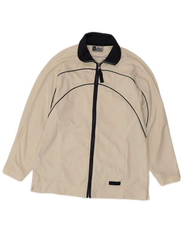 Asics Womens Regular Fit Tracksuit Top Jacket UK 16 Large White Sports
