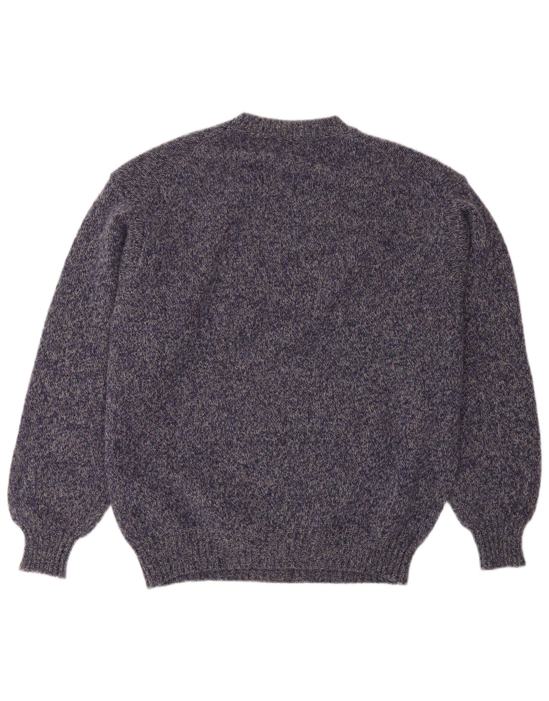 Benetton Mens Crew Neck Jumper Sweater Large Purple Flecked