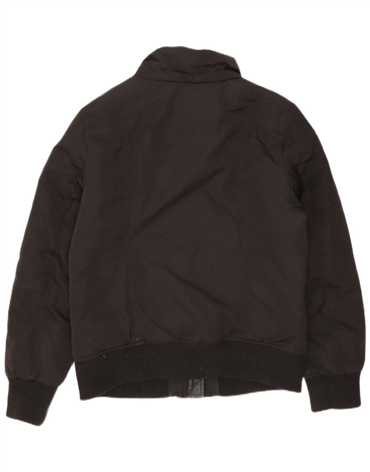 Dkny Womens Bomber Jacket UK 14 Medium Black Polyester