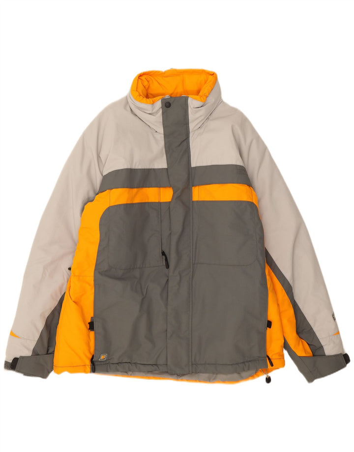 Columbia Mens Hooded Ski Jacket UK 40 Large Grey Colourblock Polyamide