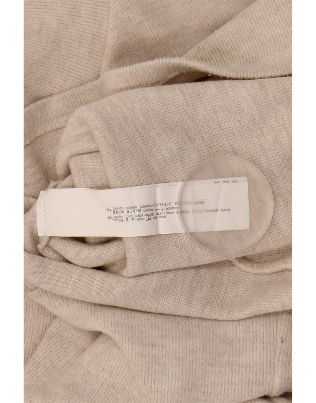 Zara Womens 3/4 Sleeve Jumper Dress UK 14 Medium Beige Polyester
