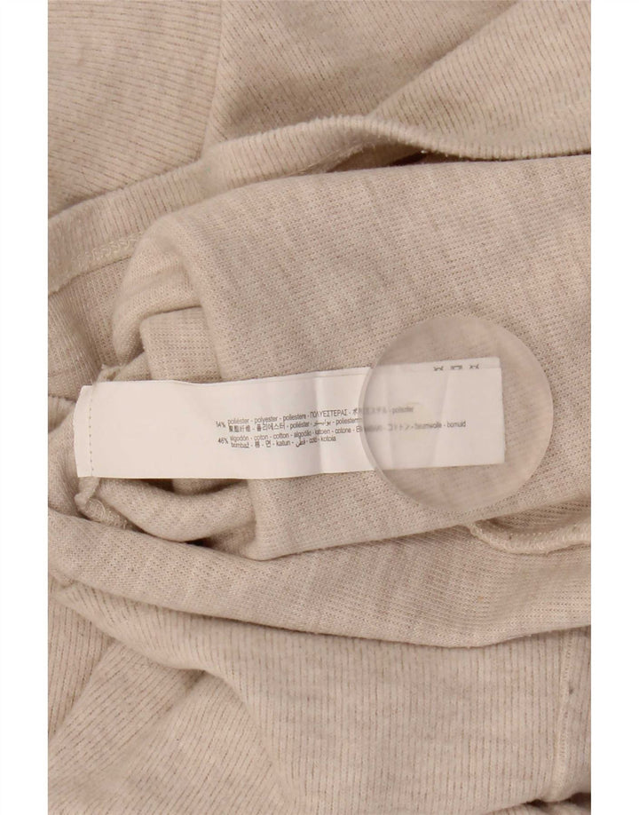 Zara Womens 3/4 Sleeve Jumper Dress UK 14 Medium Beige Polyester