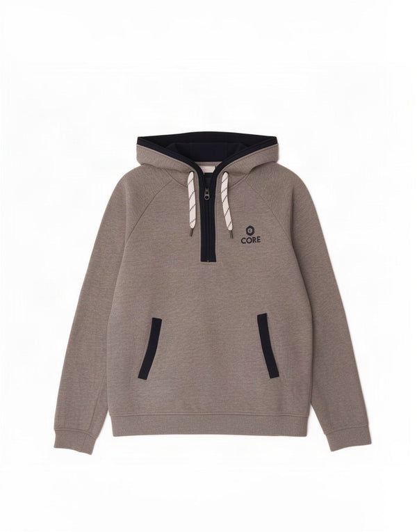 Jack & Jones Mens Zip Neck Hoodie Jumper Large Grey Polyester