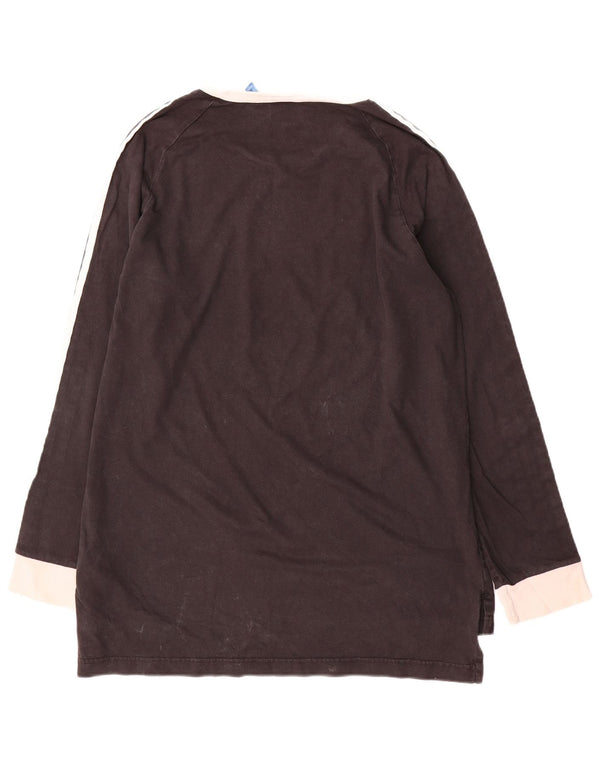 Adidas Mens Top Long Sleeve Large Black Colourblock Cotton