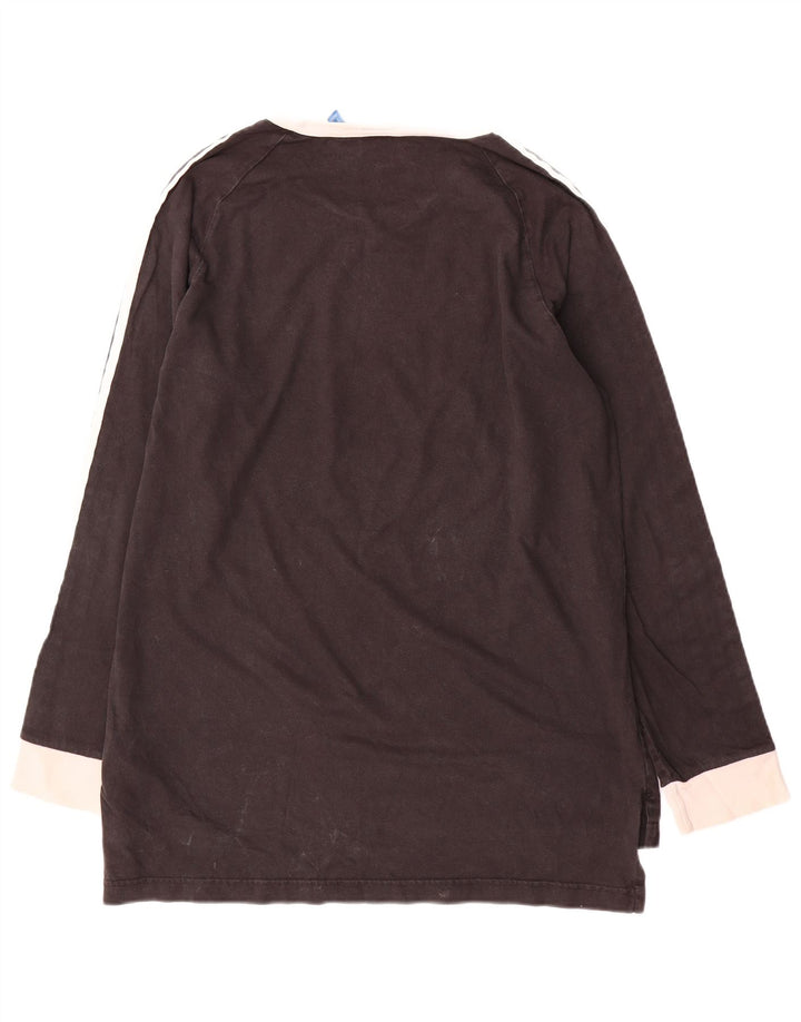Adidas Mens Top Long Sleeve Large Black Colourblock Cotton