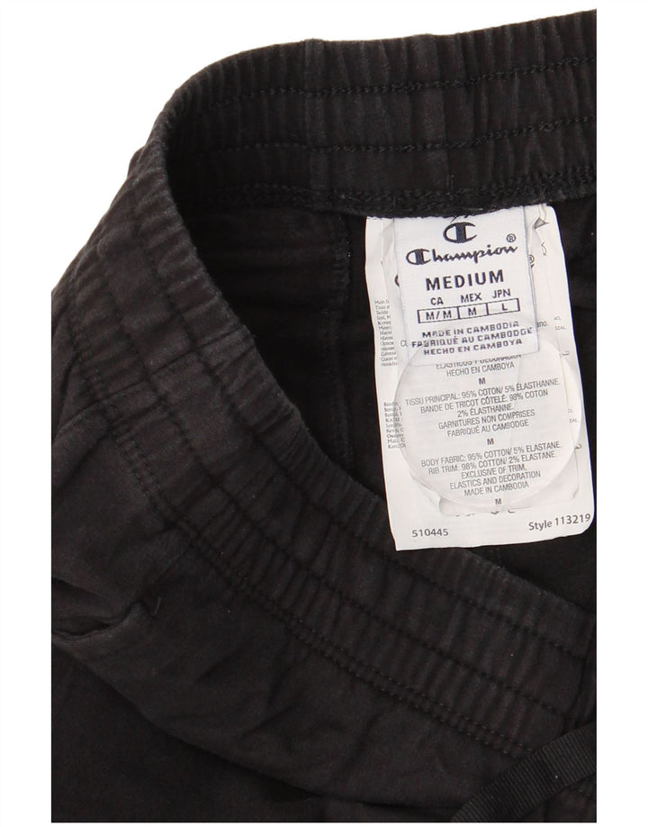 CHAMPION Womens Graphic Tracksuit Trousers Joggers UK 14 Medium  Black