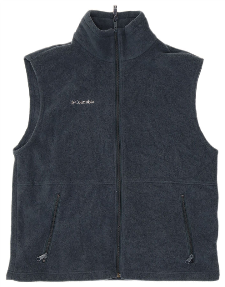 Columbia Mens Fleece Gilet UK 40 Large Navy Blue Polyester