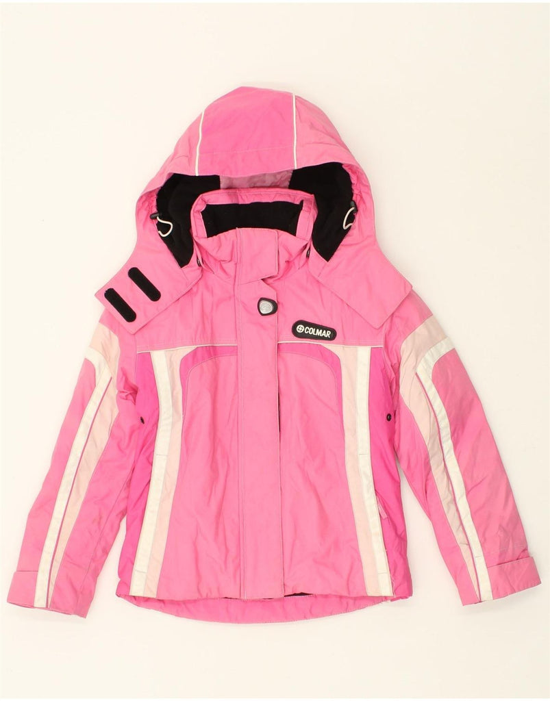 COLMAR Girls Hooded Windbreaker Jacket 7-8 Years Pink Colourblock | Vintage Colmar | Thrift | Second-Hand Colmar | Used Clothing | Messina Hembry 