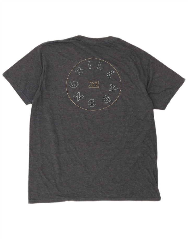 Billabong Mens Graphic T-Shirt Top Large Grey Flecked Cotton