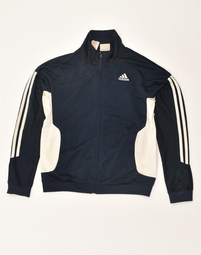 ADIDAS Boys Tracksuit Top Jacket 11-12 Years Navy Blue Polyester | Vintage Adidas | Thrift | Second-Hand Adidas | Used Clothing | Messina Hembry 