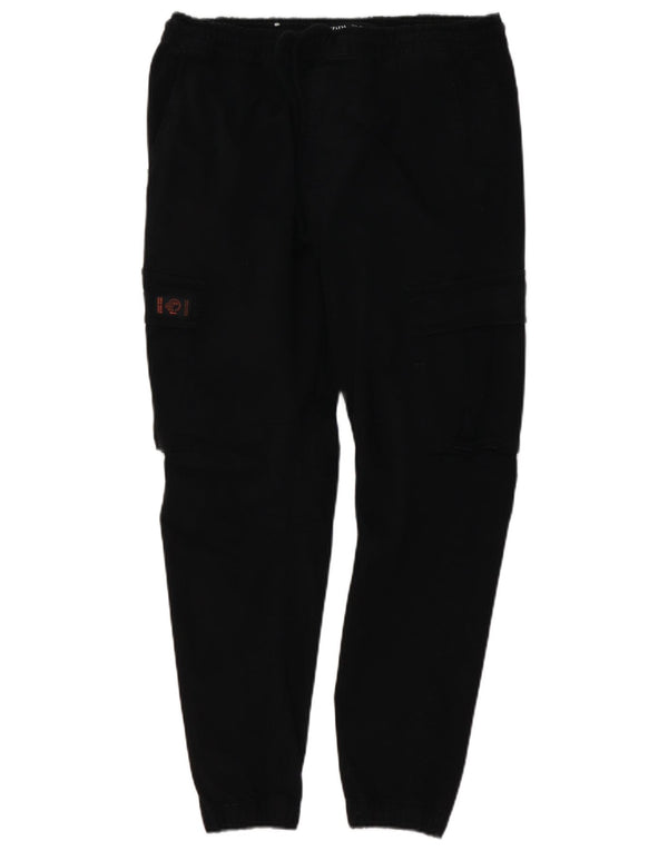 ZARA Mens Joggers Cargo Trousers Large W34 L27 Black Cotton