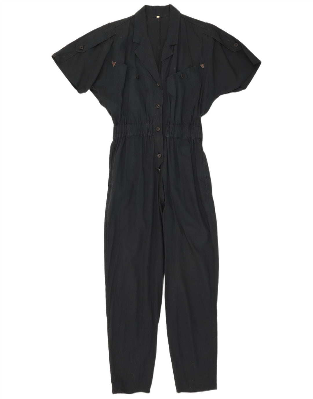 Vintage Womens Jumpsuit IT 42 Medium  Navy Blue Cotton