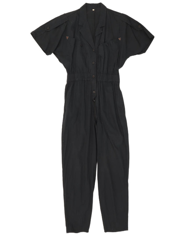 Vintage Womens Jumpsuit IT 42 Medium  Navy Blue Cotton