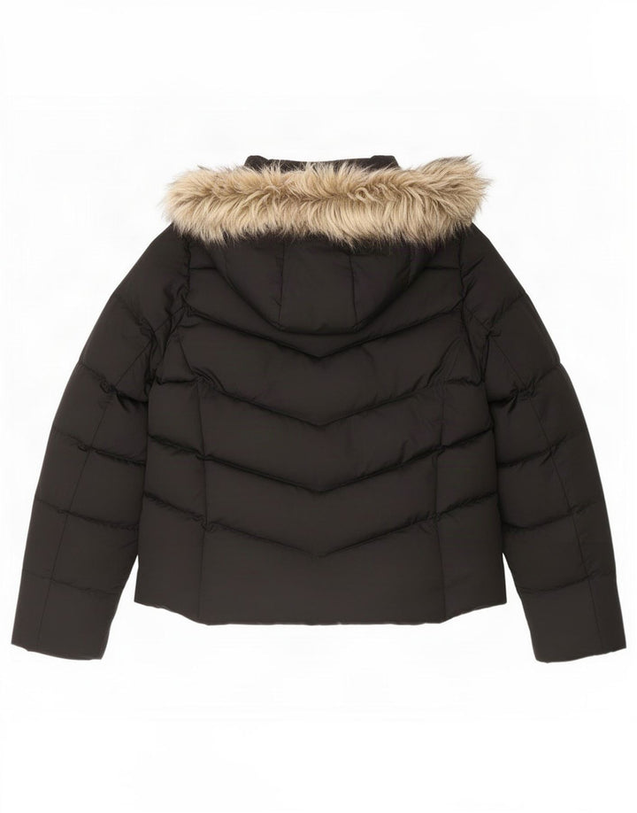 Gap Womens Hooded Padded Jacket UK 14 Medium Black Polyester