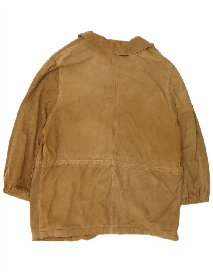 NAZARENO GABRIELLI Womens Oversized Suede Jacket IT 42 Medium Beige Cupro
