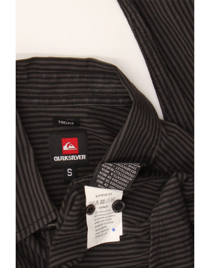 Quiksilver Mens Mid Fit Shirt Small Grey Striped Cotton