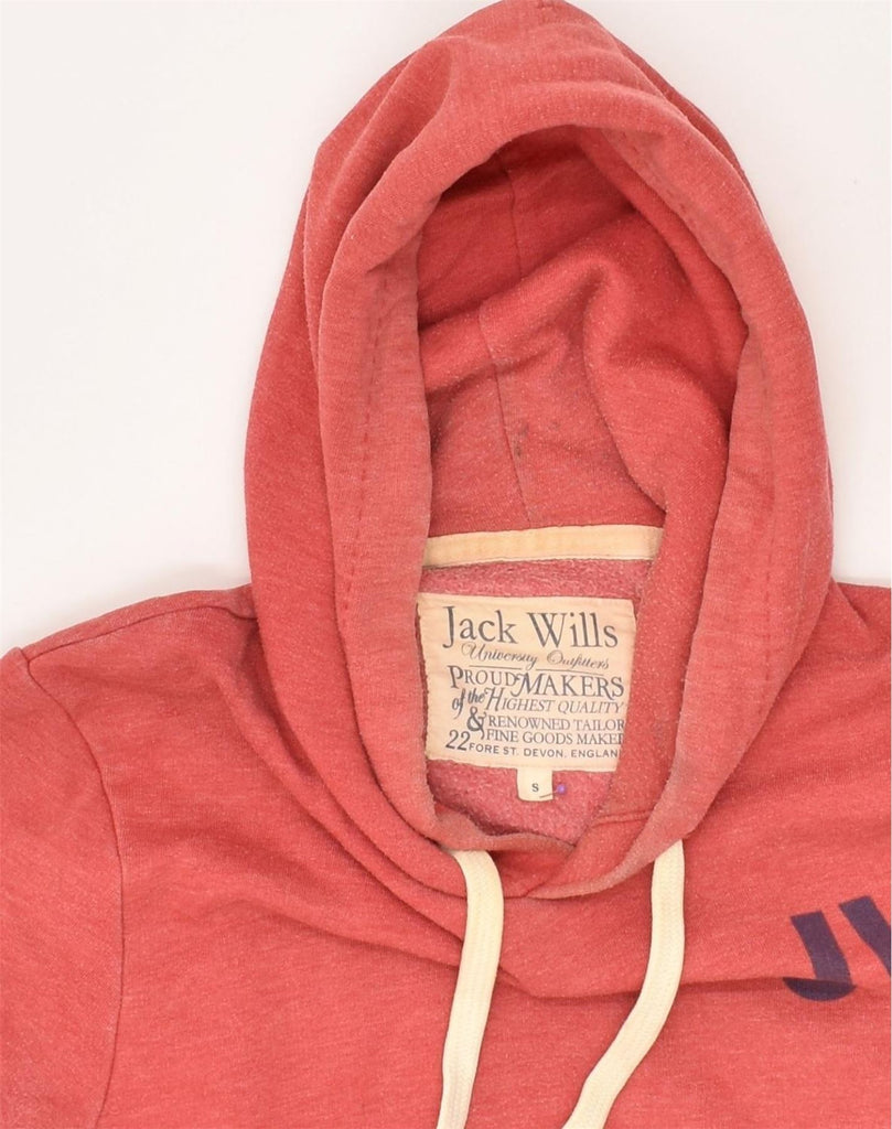 JACK WILLS Mens Hoodie Jumper Small Pink Cotton | Vintage Jack Wills | Thrift | Second-Hand Jack Wills | Used Clothing | Messina Hembry 