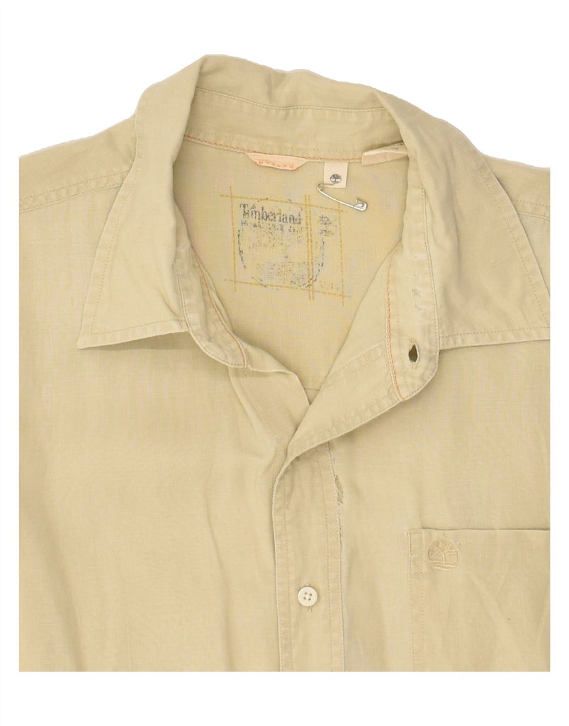 TIMBERLAND Mens Shirt XL Beige Linen | Vintage Timberland | Thrift | Second-Hand Timberland | Used Clothing | Messina Hembry 