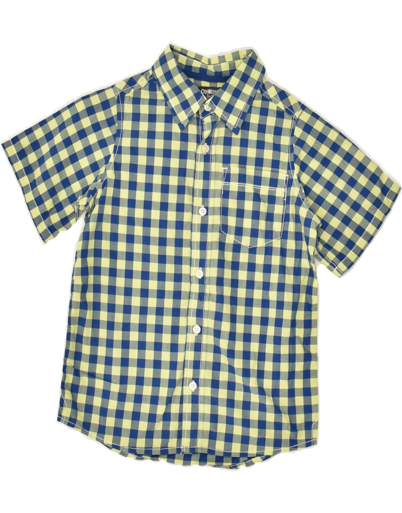 OSH KOSH Boys Short Sleeve Shirt 7-8 Years Blue Gingham Cotton | Vintage Osh Kosh | Thrift | Second-Hand Osh Kosh | Used Clothing | Messina Hembry 