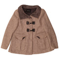 Max & Co. Womens Short Oversized Overcoat UK 6 XS Beige Flecked Wool
