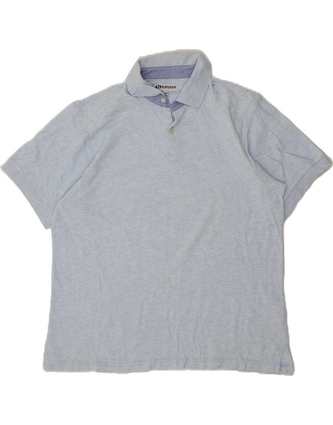 SUPERGA Mens Polo Shirt 2XL Blue Cotton Vintage Superga and Second-Hand Superga from Messina Hembry 