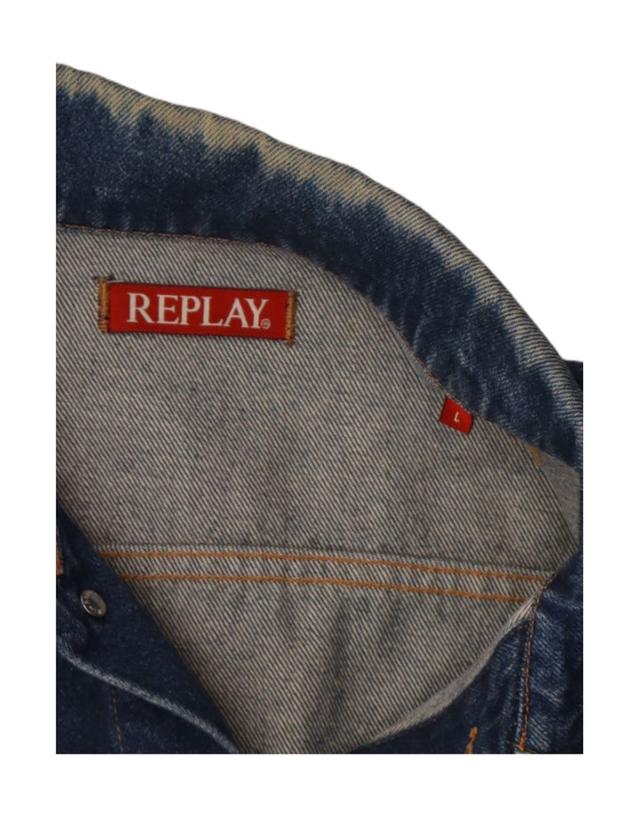 REPLAY Mens Denim Jacket UK 40 Large Blue Cotton Vintage Replay and Second-Hand Replay from Messina Hembry 