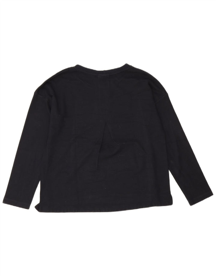 Massimo Dutti Womens Top Long Sleeve UK 16 Large Navy Blue