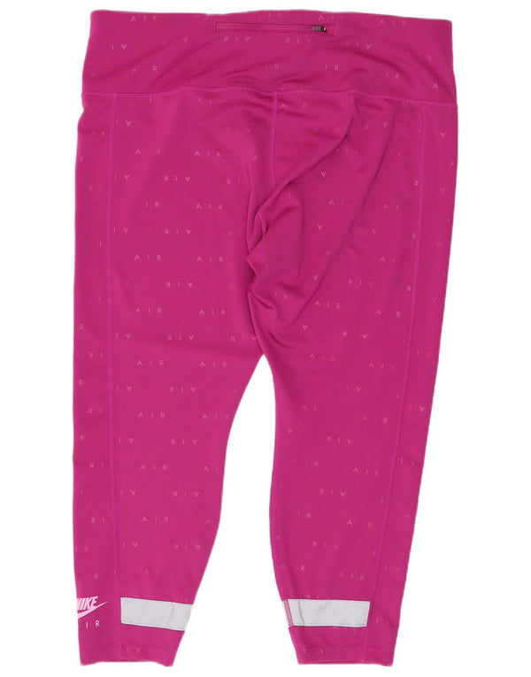 Nike Womens Dri Fit Graphic Capri Leggings UK 20 2XL Pink Colourblock
