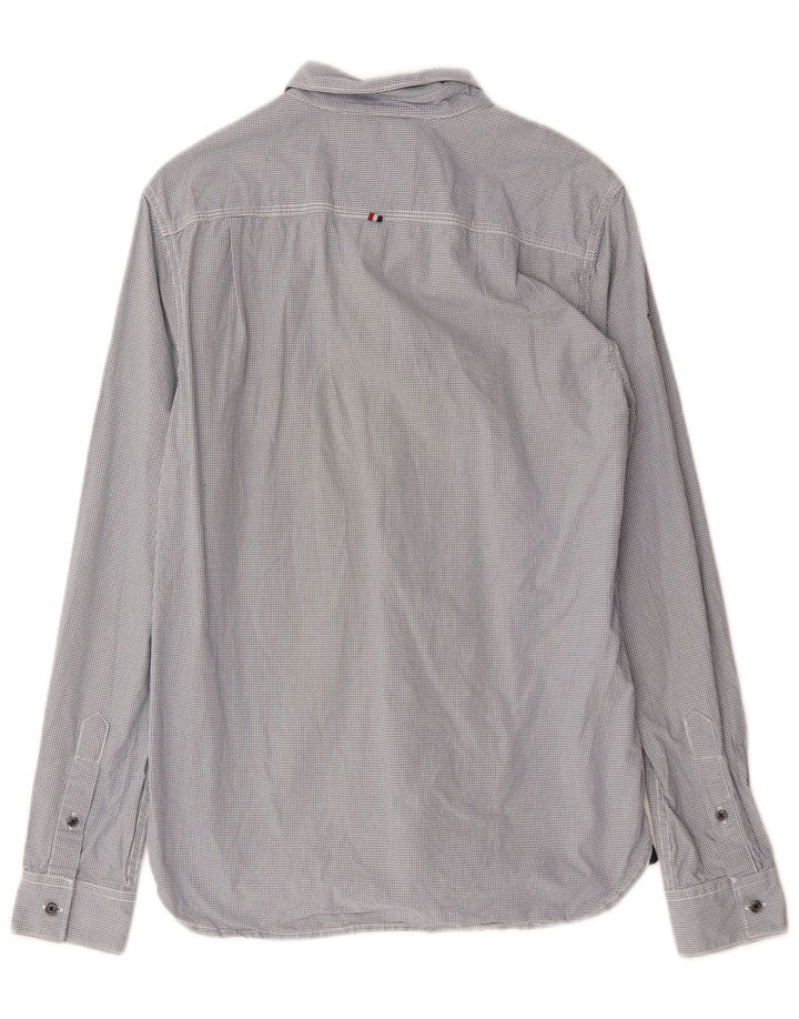 Superdry Mens Shirt Medium Blue Gingham Cotton