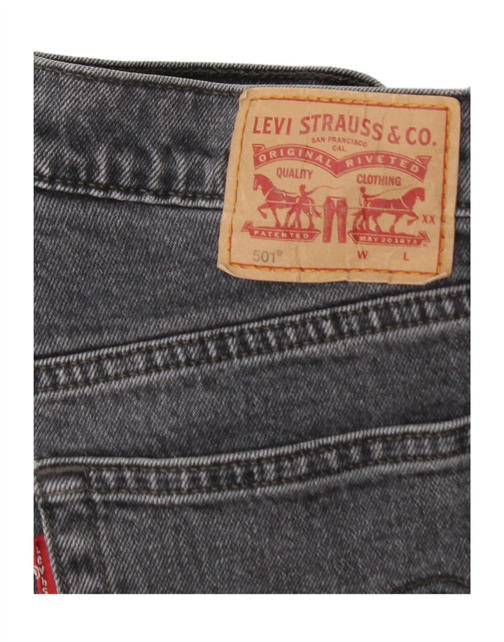 LEVI'S Womens 501 Straight Jeans W28 L26 Black Cotton